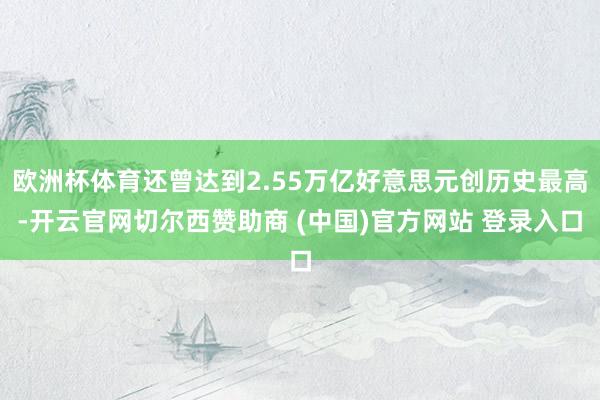 欧洲杯体育还曾达到2.55万亿好意思元创历史最高-开云官网切尔西赞助商 (中国)官方网站 登录入口