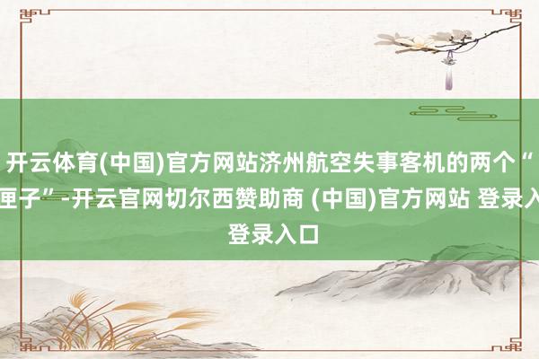开云体育(中国)官方网站济州航空失事客机的两个“黑匣子”-开云官网切尔西赞助商 (中国)官方网站 登录入口