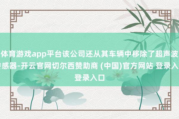 体育游戏app平台该公司还从其车辆中移除了超声波传感器-开云官网切尔西赞助商 (中国)官方网站 登录入口