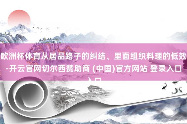 欧洲杯体育从居品路子的纠结、里面组织料理的低效-开云官网切尔西赞助商 (中国)官方网站 登录入口