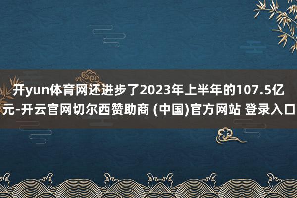 开yun体育网还进步了2023年上半年的107.5亿元-开云官网切尔西赞助商 (中国)官方网站 登录入口