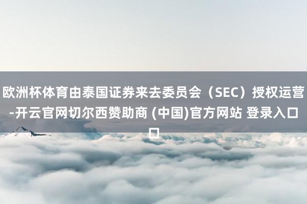 欧洲杯体育由泰国证券来去委员会（SEC）授权运营-开云官网切尔西赞助商 (中国)官方网站 登录入口