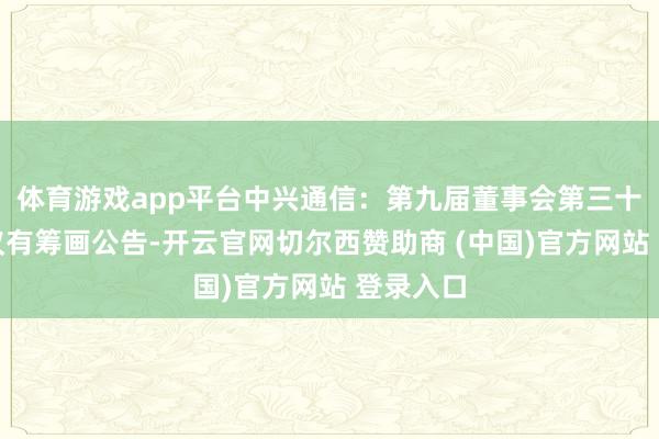 体育游戏app平台中兴通信：第九届董事会第三十九次会议有筹画公告-开云官网切尔西赞助商 (中国)官方网站 登录入口