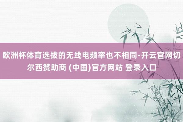 欧洲杯体育选拔的无线电频率也不相同-开云官网切尔西赞助商 (中国)官方网站 登录入口