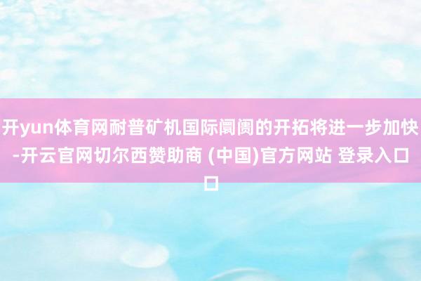 开yun体育网耐普矿机国际阛阓的开拓将进一步加快-开云官网切尔西赞助商 (中国)官方网站 登录入口