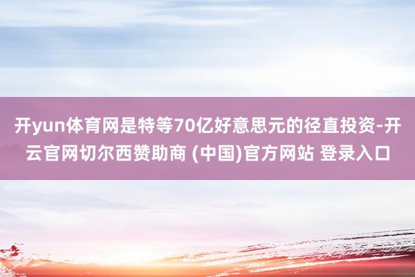 开yun体育网是特等70亿好意思元的径直投资-开云官网切尔西赞助商 (中国)官方网站 登录入口