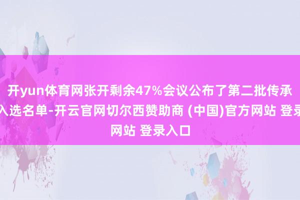 开yun体育网张开剩余47%会议公布了第二批传承学员入选名单-开云官网切尔西赞助商 (中国)官方网站 登录入口