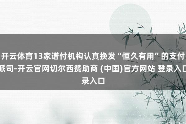 开云体育13家谱付机构认真换发“恒久有用”的支付派司-开云官网切尔西赞助商 (中国)官方网站 登录入口