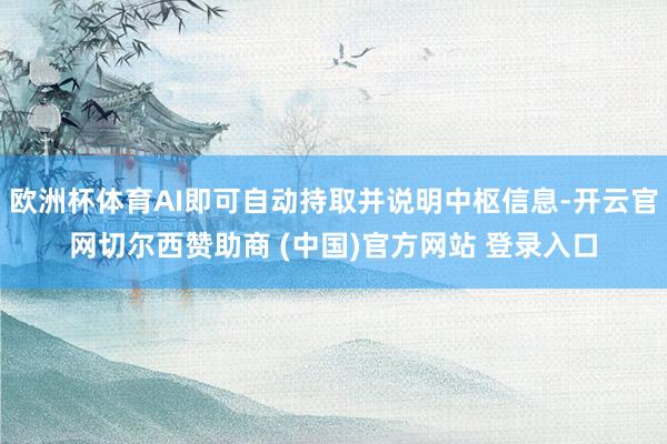 欧洲杯体育AI即可自动持取并说明中枢信息-开云官网切尔西赞助商 (中国)官方网站 登录入口