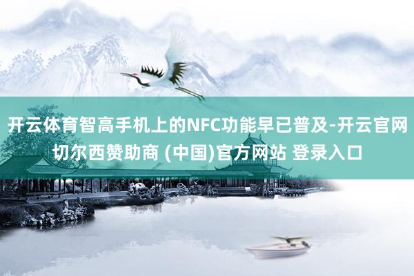 开云体育智高手机上的NFC功能早已普及-开云官网切尔西赞助商 (中国)官方网站 登录入口